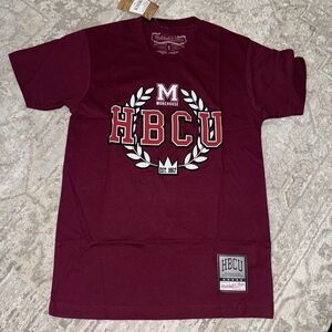 Morehouse College Tigers Mitchell Ness‎ Maroon T-Shirt Size S - HBCU